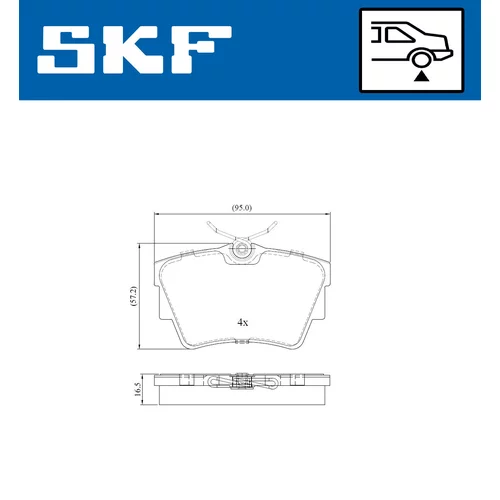 Sada brzdových platničiek kotúčovej brzdy SKF VKBP 90021 - obr. 2