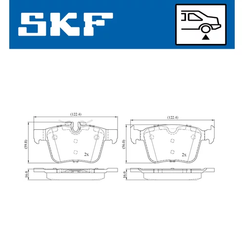 Sada brzdových platničiek kotúčovej brzdy SKF VKBP 90142 - obr. 1