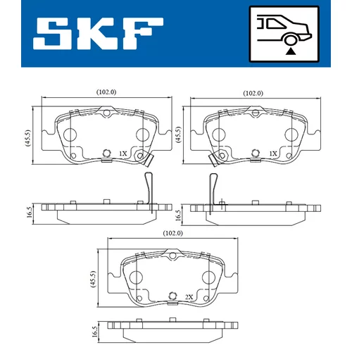 Sada brzdových platničiek kotúčovej brzdy SKF VKBP 90191 A - obr. 1