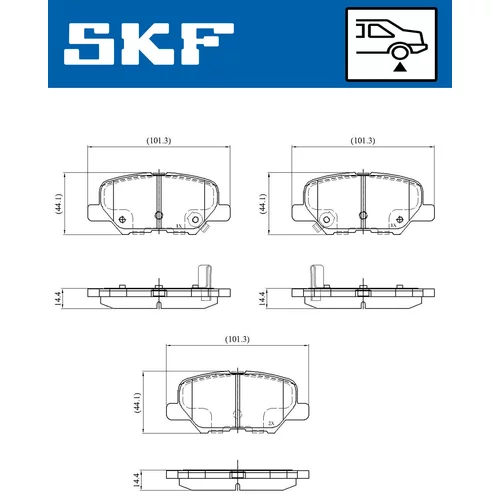 Sada brzdových platničiek kotúčovej brzdy SKF VKBP 90253 A - obr. 1