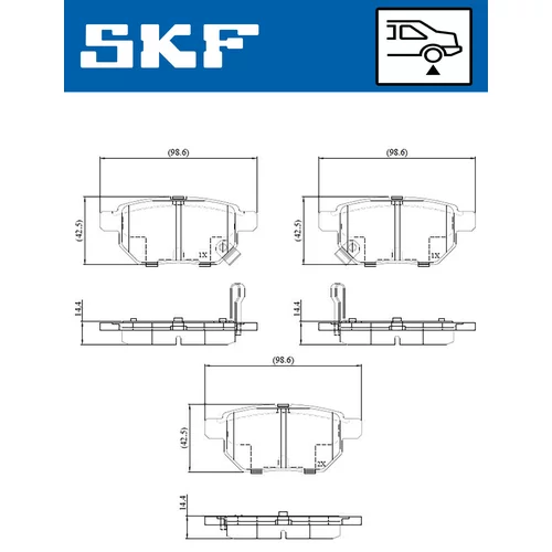 Sada brzdových platničiek kotúčovej brzdy SKF VKBP 90282 A - obr. 1