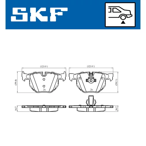 Sada brzdových platničiek kotúčovej brzdy SKF VKBP 90316 - obr. 1