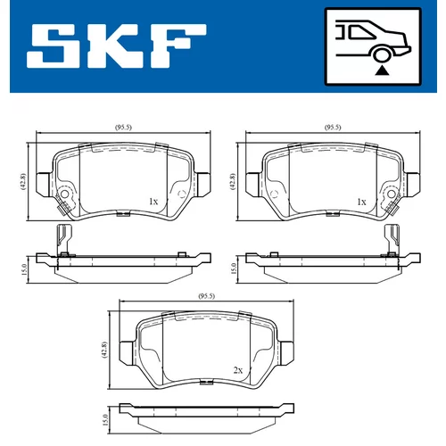 Sada brzdových platničiek kotúčovej brzdy SKF VKBP 90338 A - obr. 1