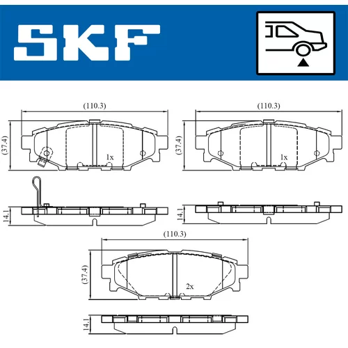 Sada brzdových platničiek kotúčovej brzdy SKF VKBP 90357 A - obr. 1