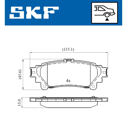 Sada brzdových platničiek kotúčovej brzdy SKF VKBP 90604 - obr. 1