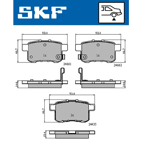 Sada brzdových platničiek kotúčovej brzdy SKF VKBP 90613 A - obr. 1