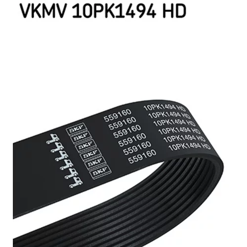 Ozubený klinový remeň SKF VKMV 10PK1494 HD