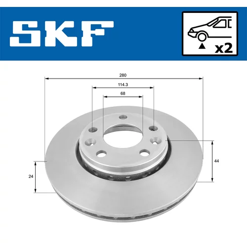 Brzdový kotúč SKF VKBD 80008 V2 - obr. 1