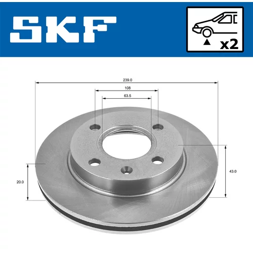 Brzdový kotúč SKF VKBD 80073 V2 - obr. 1