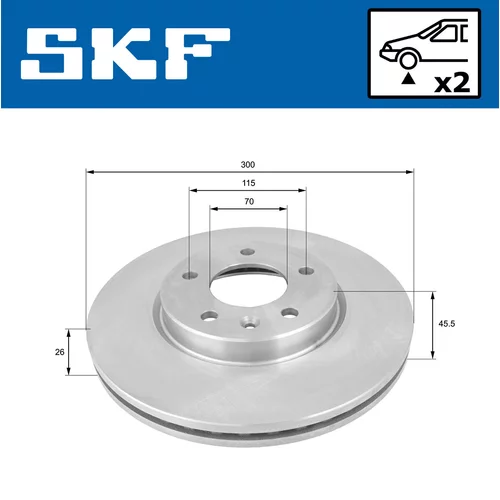 Brzdový kotúč SKF VKBD 80194 V2 - obr. 1