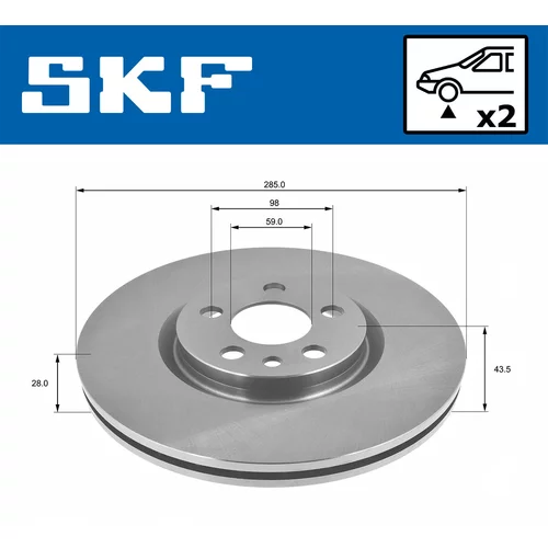 Brzdový kotúč SKF VKBD 80208 V2 - obr. 1