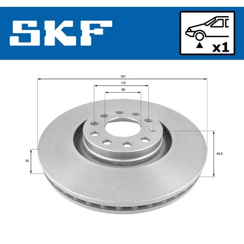 Brzdový kotúč SKF VKBD 80254 V1 - obr. 1