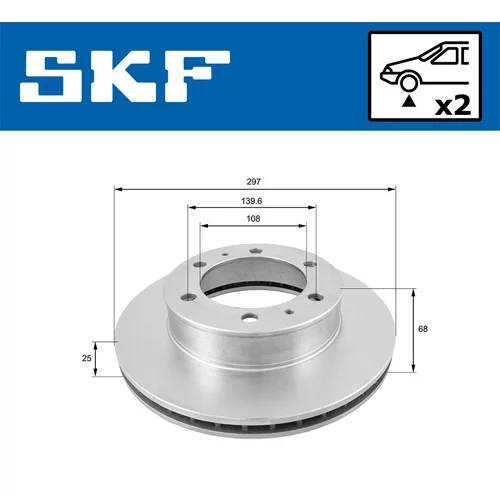 Brzdový kotúč SKF VKBD 80346 V2 - obr. 1