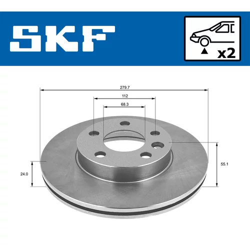 Brzdový kotúč SKF VKBD 80358 V2 - obr. 1