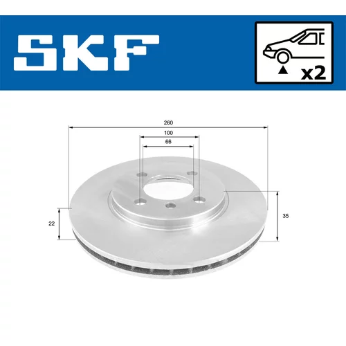 Brzdový kotúč SKF VKBD 80609 V2 - obr. 1