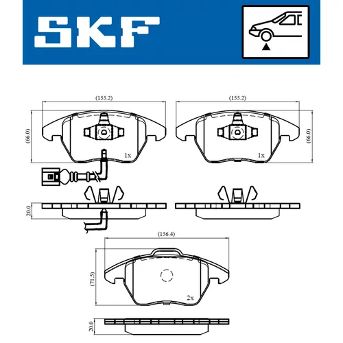 Sada brzdových platničiek kotúčovej brzdy SKF VKBP 80007 E - obr. 4