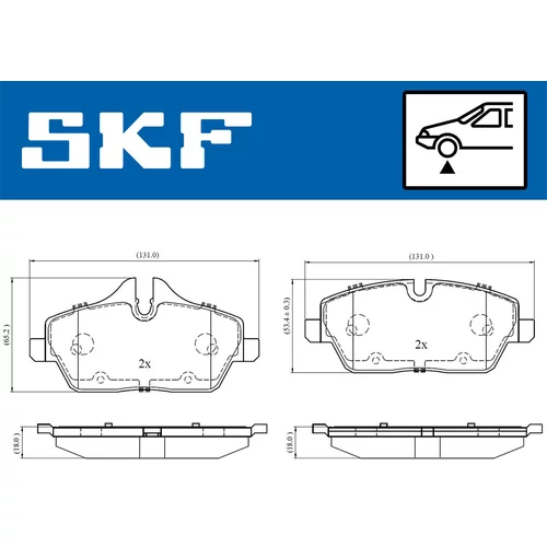 Sada brzdových platničiek kotúčovej brzdy SKF VKBP 80079 - obr. 1