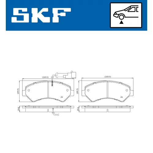 Sada brzdových platničiek kotúčovej brzdy SKF VKBP 80137 E - obr. 1