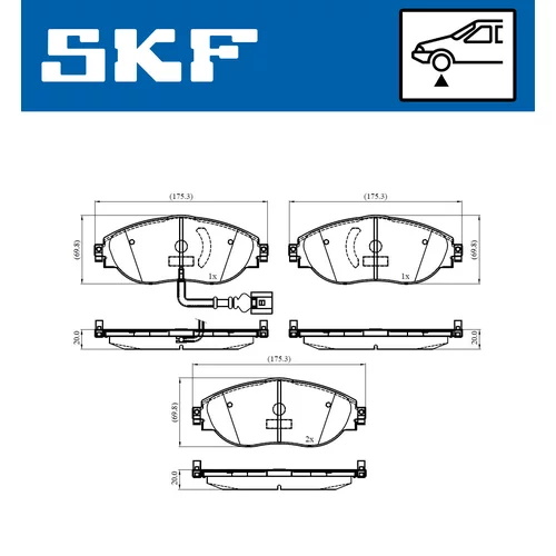 Sada brzdových platničiek kotúčovej brzdy SKF VKBP 80179 E - obr. 1