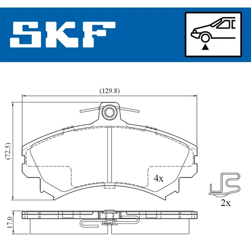 Sada brzdových platničiek kotúčovej brzdy SKF VKBP 80193 A - obr. 1