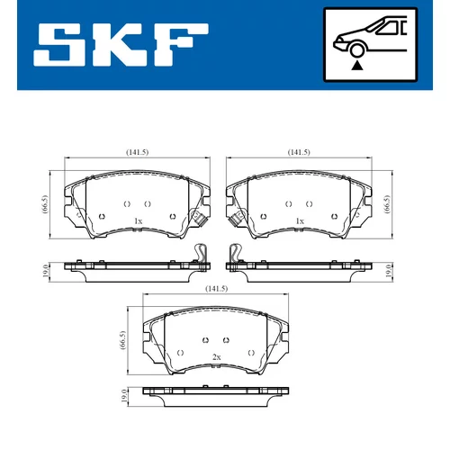 Sada brzdových platničiek kotúčovej brzdy SKF VKBP 80264 A - obr. 1