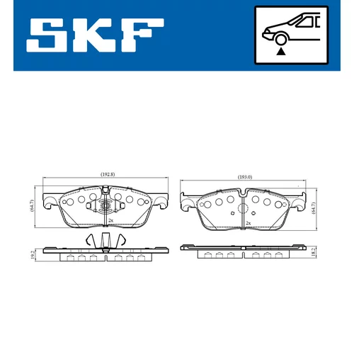 Sada brzdových platničiek kotúčovej brzdy SKF VKBP 80290 - obr. 1