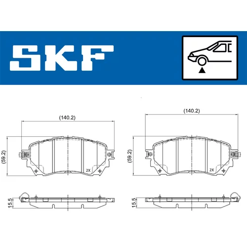 Sada brzdových platničiek kotúčovej brzdy SKF VKBP 80394 A - obr. 1