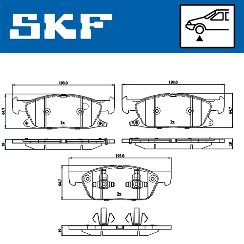 Sada brzdových platničiek kotúčovej brzdy SKF VKBP 80433 A - obr. 1