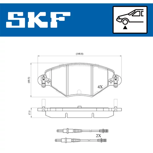 Sada brzdových platničiek kotúčovej brzdy SKF VKBP 80463 E - obr. 1