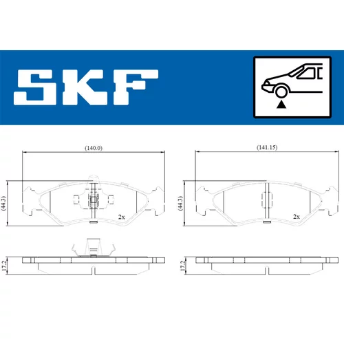 Sada brzdových platničiek kotúčovej brzdy SKF VKBP 80550 - obr. 1