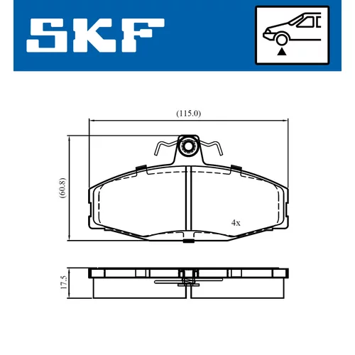 Sada brzdových platničiek kotúčovej brzdy SKF VKBP 80745 - obr. 1