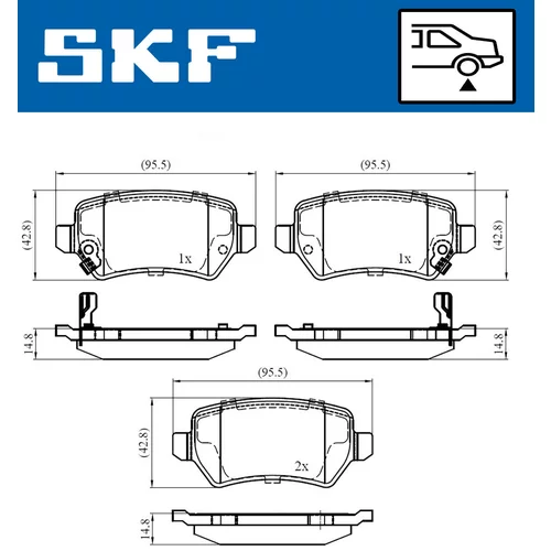 Sada brzdových platničiek kotúčovej brzdy SKF VKBP 90032 A - obr. 5