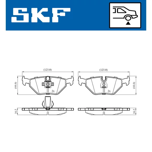 Sada brzdových platničiek kotúčovej brzdy SKF VKBP 90561 - obr. 1