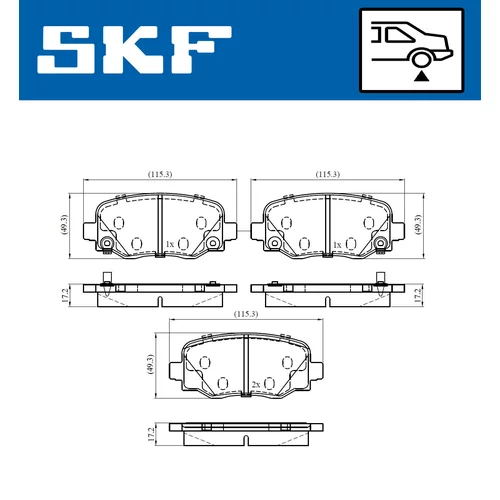 Sada brzdových platničiek kotúčovej brzdy SKF VKBP 90569 A - obr. 1