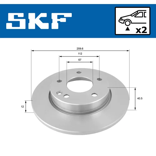 Brzdový kotúč SKF VKBD 80396 S2 - obr. 1