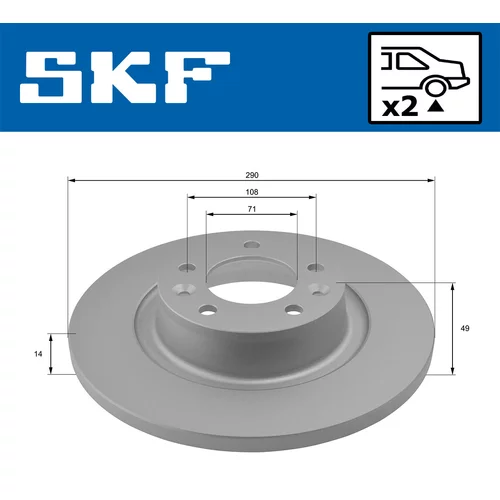 Brzdový kotúč SKF VKBD 90034 S2 - obr. 1