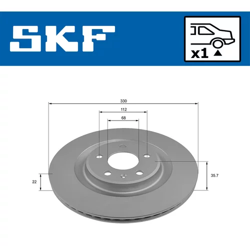 Brzdový kotúč SKF VKBD 90243 V1 - obr. 1