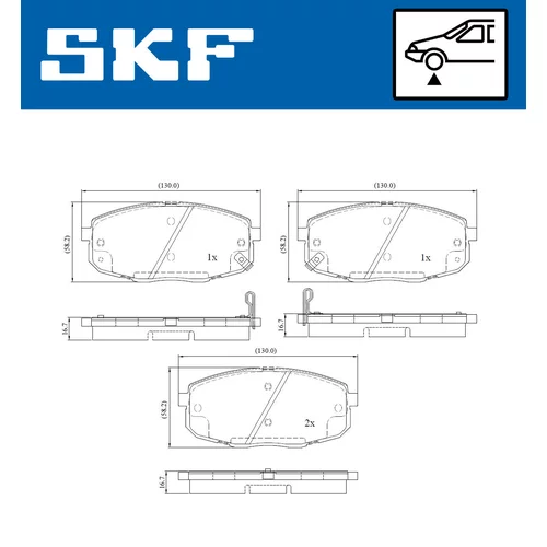 Sada brzdových platničiek kotúčovej brzdy SKF VKBP 80183 A - obr. 1