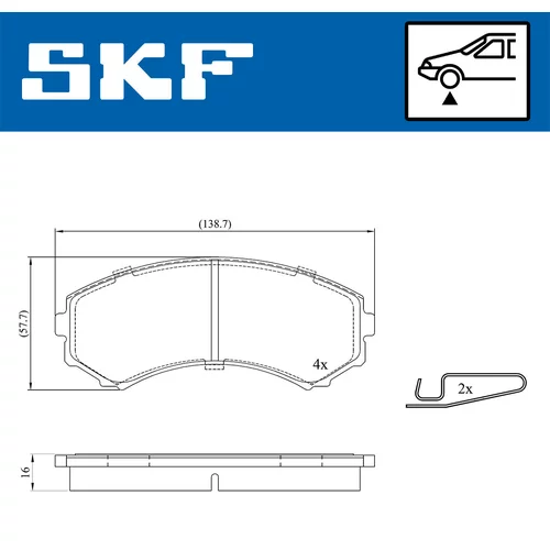 Sada brzdových platničiek kotúčovej brzdy SKF VKBP 80252 A - obr. 1