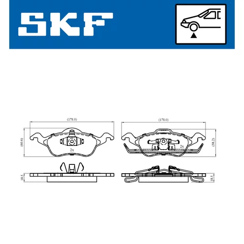 Sada brzdových platničiek kotúčovej brzdy SKF VKBP 80260 - obr. 1