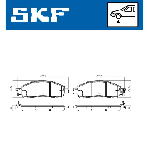 Sada brzdových platničiek kotúčovej brzdy SKF VKBP 80339 - obr. 1