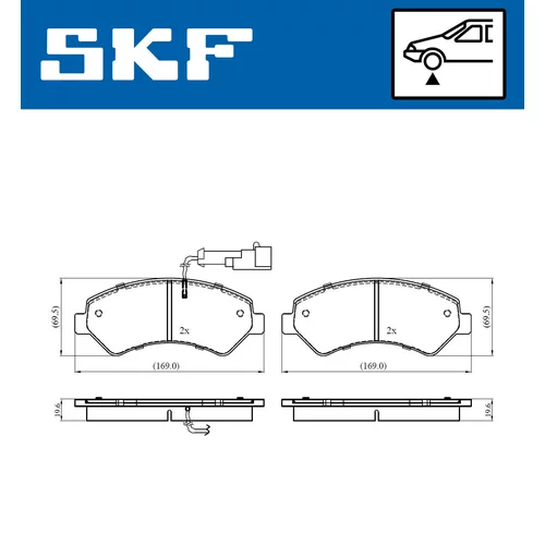 Sada brzdových platničiek kotúčovej brzdy SKF VKBP 80393 E - obr. 1