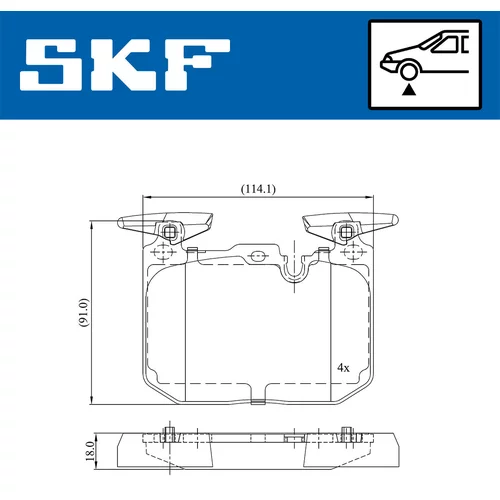 Sada brzdových platničiek kotúčovej brzdy SKF VKBP 80467 - obr. 1