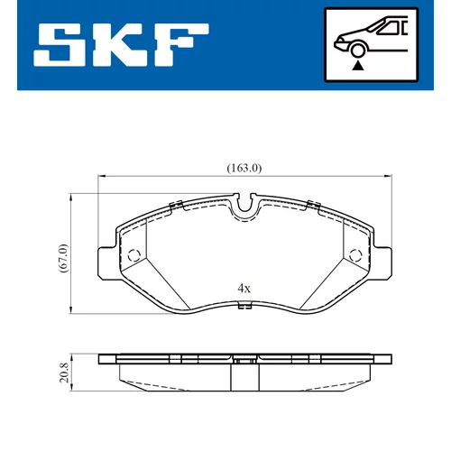 Sada brzdových platničiek kotúčovej brzdy SKF VKBP 80633 E - obr. 1