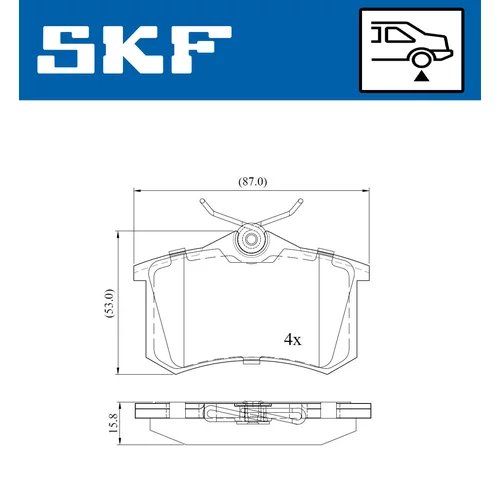 Sada brzdových platničiek kotúčovej brzdy SKF VKBP 90047 - obr. 1