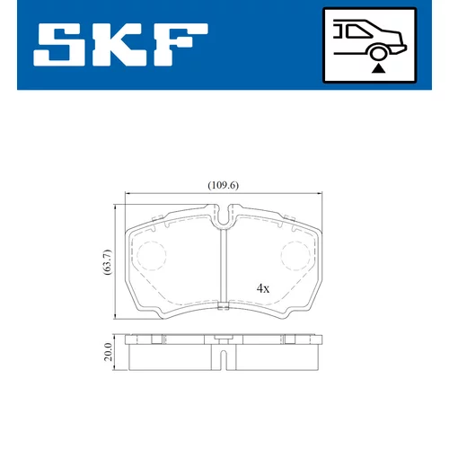 Sada brzdových platničiek kotúčovej brzdy SKF VKBP 90200 - obr. 1