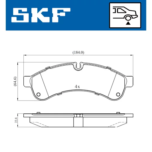 Sada brzdových platničiek kotúčovej brzdy SKF VKBP 90534 - obr. 1