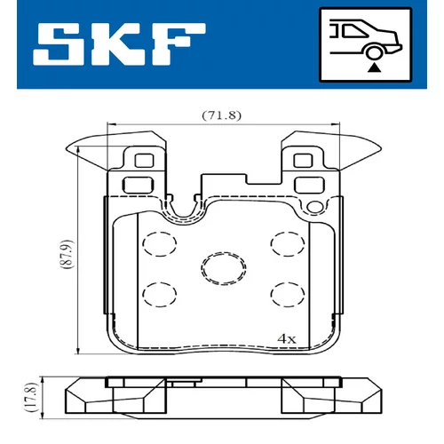 Sada brzdových platničiek kotúčovej brzdy SKF VKBP 90554 - obr. 1