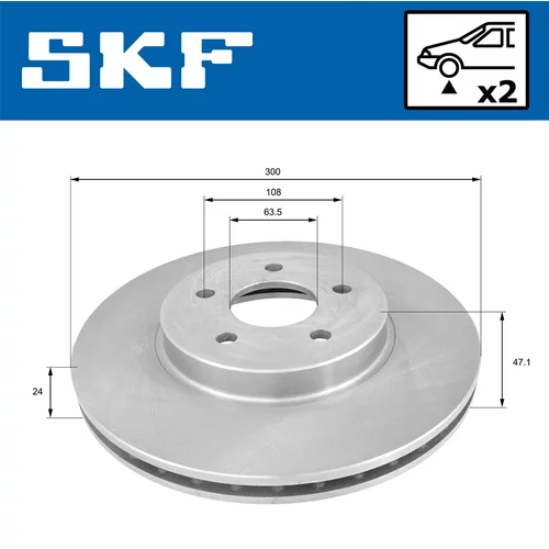 Brzdový kotúč SKF VKBD 80015 V2 - obr. 1