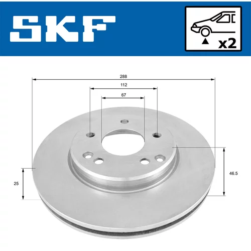 Brzdový kotúč SKF VKBD 80020 V2 - obr. 1